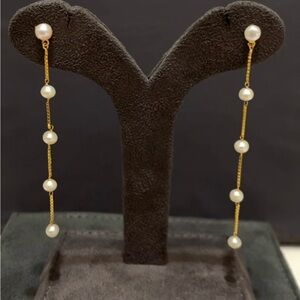 22k gold long earrings